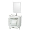 thumbnail image 2 of Wyndham Collection Sheffield 30" Carrara Marble Single Bathroom Vanity in White, 2 of 3