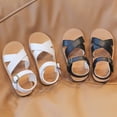 thumbnail image 4 of KPOPLK Toddler Girls Sandals Soft Sole Anti-Slip Open Toe Breathable Summer Outdoor First Walker Shoes Baby Sandals 2-10Years Girls(Black,7), 4 of 8
