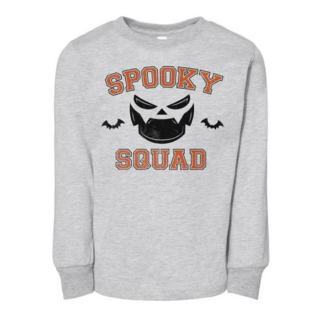 

TeesAndTankYou Spooky Squad Toddler Kids Long Sleeve T-Shirt 5T Heather Grey