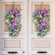 thumbnail image 5 of 1 corona de primavera para colgar en la puerta, simulación de flores de hortensia azul, 30 x 70 cm, decoración de pared para el hogar, sala de estar, porche JASKFLY, 5 of 6