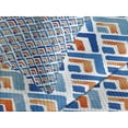 thumbnail image 4 of Ambesonne Japanese Quilted Bedspread Set 3 Pcs, Chevron Watercolor Art, King Size, Pale Blue Orange, 4 of 5