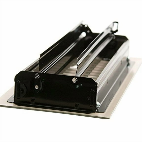 Naiture 2-1/4" X 12" Steel Louvered Floor Register with Damper or Lever Contemporary Style, Brushed Nickel Finish