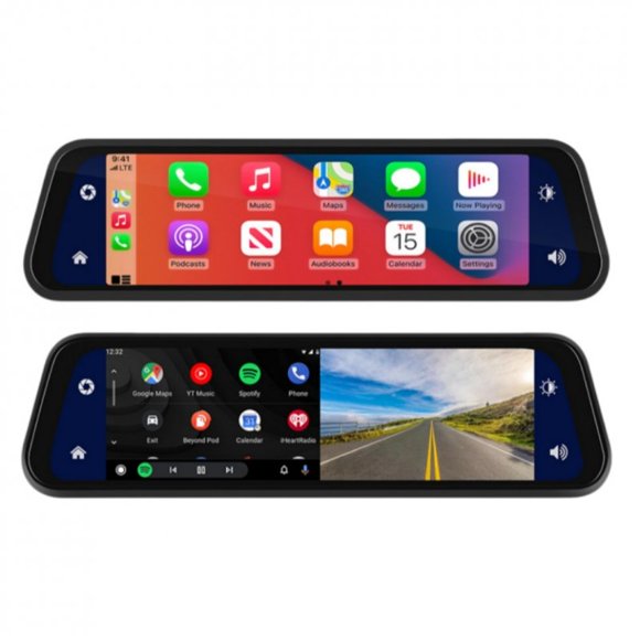 9.66-inch Car Multimedia Player FM Carplay 24 Hours Monitoring HD Touch-screen Display Video Recorder