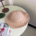 thumbnail image 2 of Floppy Beach Straw Hats for Women Foldable Summer Wide Brim Packable Sun Hat Womens Travel Straw Fedora Hat, 2 of 5