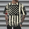 thumbnail image 3 of WREESH Casual Summer Top Men's Crew Neck T-Shirt Printed Design Independence Day Theme Multicolor, 3 of 5