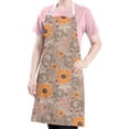 thumbnail image 5 of Pioneer Flower Floral Print Pattern Apron-Garden Aprons for Women with Pockets-Cotton Linen Waterproof Kitchen Cooking Gardening Aprons Adjustable for Kitchen,Cooking,BBQ and Salon 33x27 Inch, 5 of 7