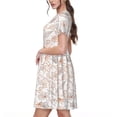 thumbnail image 2 of Rateoe Maple Leaves Pattern Women’s Short Sleeve Dress – Casual Elegant Summer A-Line Dress for Everyday Wear, 2 of 6