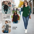 thumbnail image 6 of Gleelist Plus Size Women’s V Neck Long Sleeve Hooded Grid Shirt Casual Vacation Blouses Fashion Plus Top(1X-5X), 6 of 8