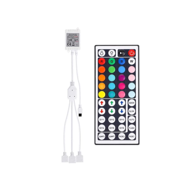ZZkhGO 44 Key IR Remote Controller for LED Strip Lights, Infrared Wireless Remote with Receiver for RGB Strips, Multi-Function RGB Controller for DIY Color Brightness Patterns