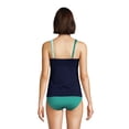 thumbnail image 2 of Lands' End Women's D-Cup Chlorine Resistant V-Neck Wrap Underwire Tankini Swimsuit Top Adjustable Straps, 2 of 3