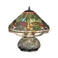 thumbnail image 2 of 17"H Tiffany Dragonfly W/Tiffany Mosaic Base Table Lamp, 2 of 2