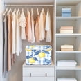thumbnail image 4 of Yayeee Collapsible Cube Storage Bin with Lid Fabric Closet Decorative Basket with Handles, Light Blue Lemon, 4 of 7