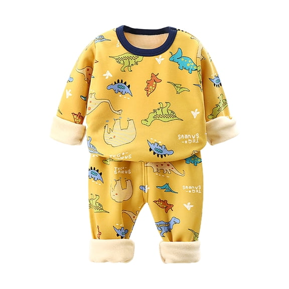 Bysome Toddler Girls Outfit Kids Baby Boys Autumn Winter Cartoon Print Cotton Long Sleeve Pants Pullover Sleepwear Set Clothes