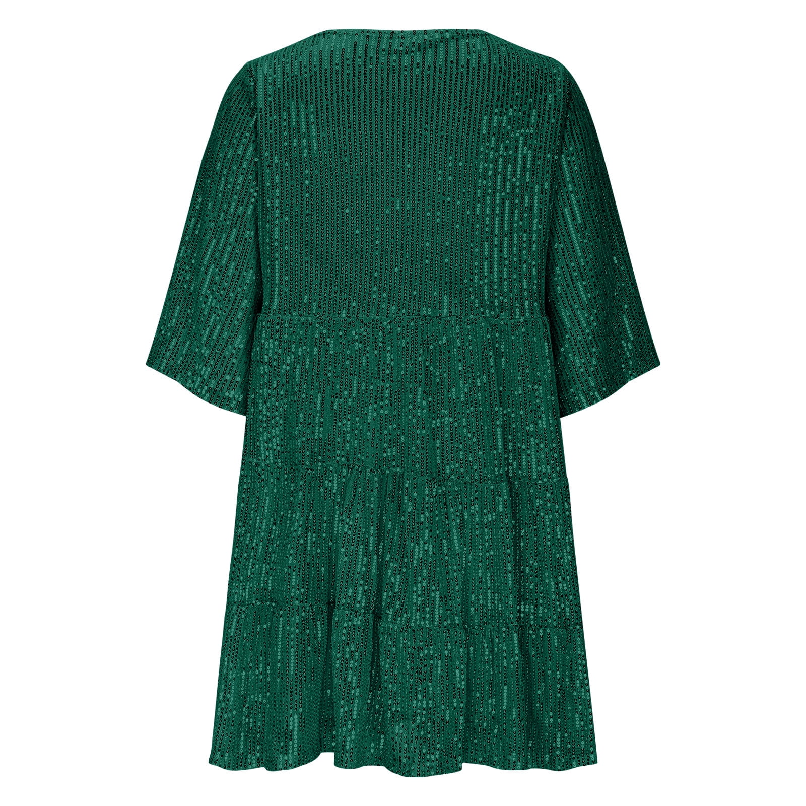 2025 Sequin Dress for Women Plus Size Summer Short Sleeve Sparkly Glitter Dress Swing Club Cocktail Party Dresses