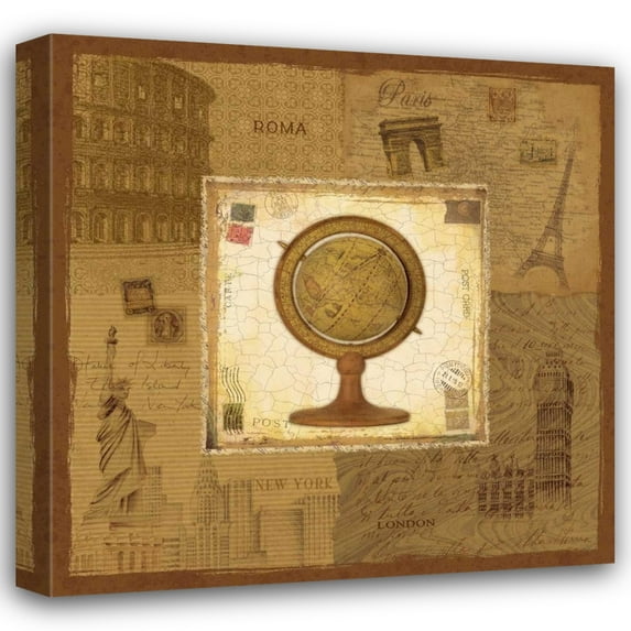 Pela Design 26x26 Gallery Wrapped Canvas Wall Art Titled - Globe I