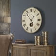 thumbnail image 2 of Uttermost 06032 Harrison Gray 23" Round Distressed Crackled Finish Vintage Wall Clock -, 2 of 4