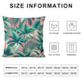 thumbnail image 5 of JRXY  Banana Leaf Throw Pillow Cover Tropical Green Leaves in The Pink Background Decorative Rectangular Pillowcase for Sofa and Bed Couch White, 5 of 5