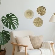 EUWBSSR 3Pcs Metal Plate Wall Decor Gold Disc Wall Art Modern Style Abstract Wall Decorations Gold Wall Art Hanging Sculptures for Living Room Bedroom