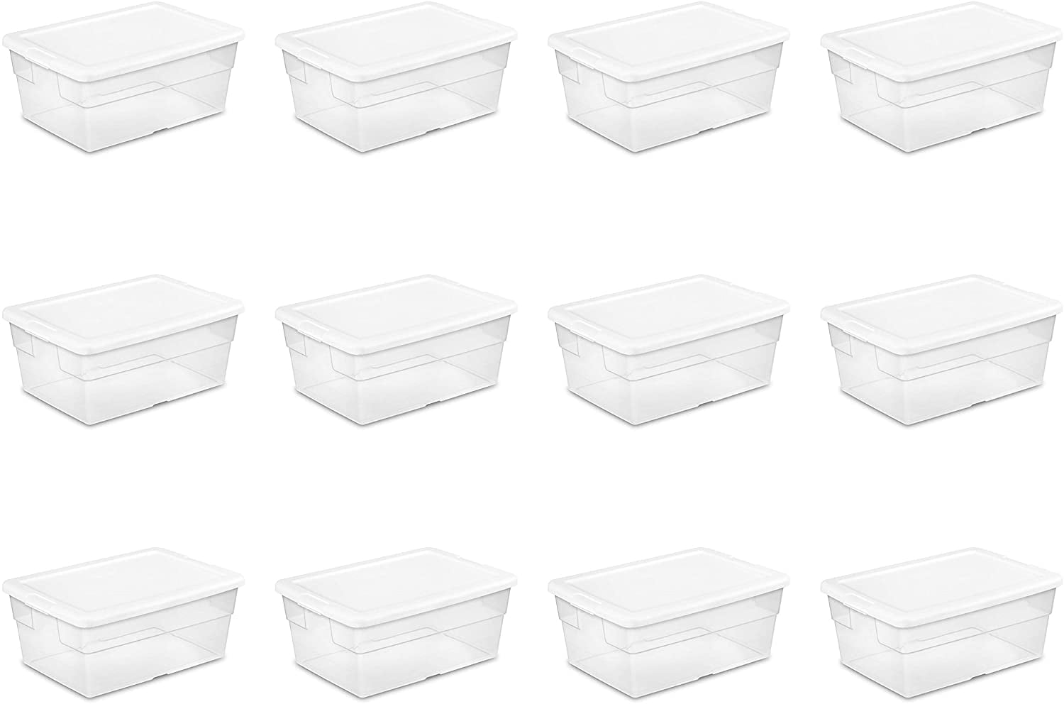 Sterilite 16428012 6 Quart/5.7 Liter Storage Box White Lid with Clear Base 