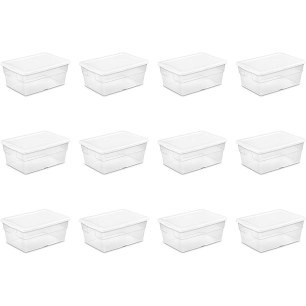 Sterilite 16448012 16 Quart/15 Liter Storage Box, White