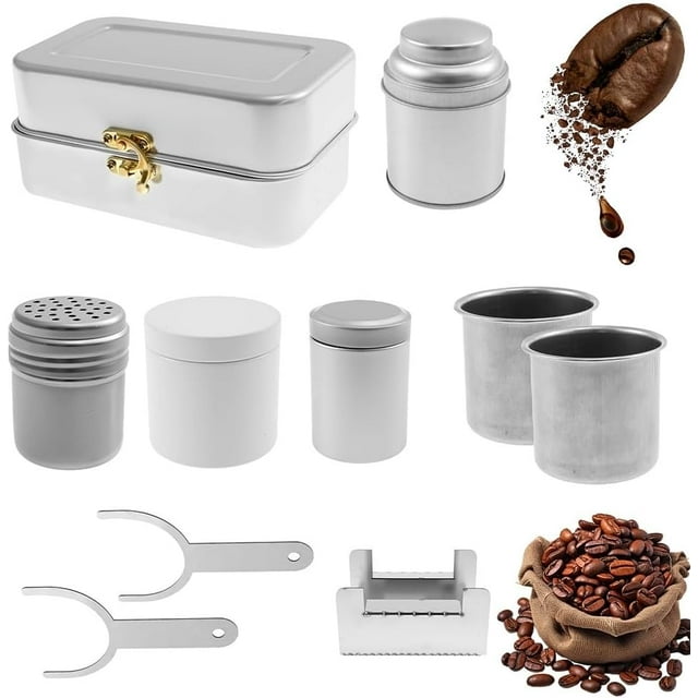 Trousse de Café de Camping Extra Rare pour Collectionneurs, Ensemble de Café de Camping de Collection Rare, Cafetière Portable pour Infusion Manuelle pour Voyage, Trousses d'Espresso Rétro Compactes Réutilisables pour Camping en Plein Air et Randonnée (1 Ensemble)