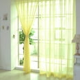 thumbnail image 1 of OUNONA 2Set Voile Curtains Golden Yellow Translucent Gauze for Natural Light Filtering in Dining Room and Kitchen, 1 of 2