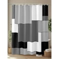thumbnail image 4 of Abstract Art Shower Curtain, White Black Gray Splice Waterproof Shower Curtain Set with 12 Hooks Lightweight Washable Fabric Shower Curtains for Bathroom 72x84 Inches, 4 of 6