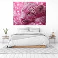thumbnail image 6 of Mudket Pink Glitter Crystal Leopard Canvas Wall Art, Cute Glam Wildlife Paintings for Bedroom Print for Girls Nursery Dorm Room Home Decor , Framed Ready to Hang - 12"L x 8"W, 6 of 9