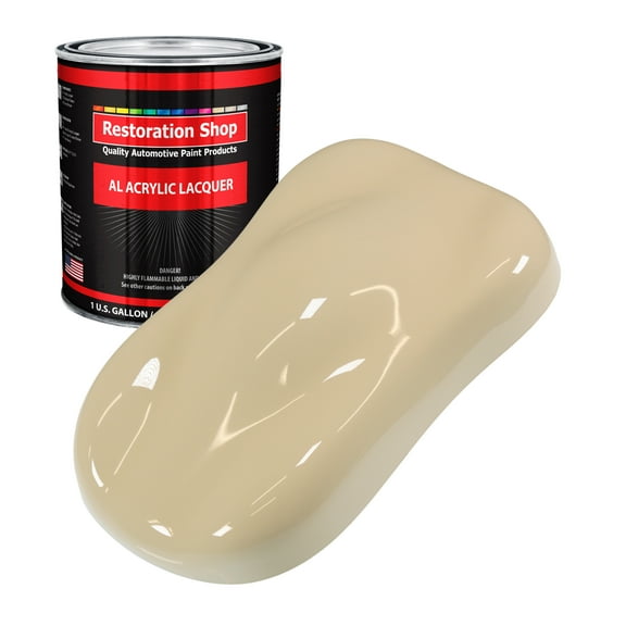 Restoration Shop - Ivory Acrylic Lacquer Auto Paint - Gallon Paint Color Only - Professional Gloss