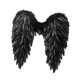thumbnail image 2 of Alas de ángel con plumas para disfraz de ángel para adultos y niños para fiesta de cumpleaños de carnaval Negro, 2 of 9