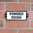 thumbnail image 2 of Cast Iron Powder Room White Metal Door Sign Farmhouse Bathroom Wall Plaque Rustic Home Decor, 2 of 4