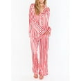 thumbnail image 2 of SUNSIOM Ensemble de Pyjama de Noël pour Femmes, Chemise à Manches Longues Rayée avec Pantalon Vêtements de Nuit Vêtements de Détente, 2 of 7