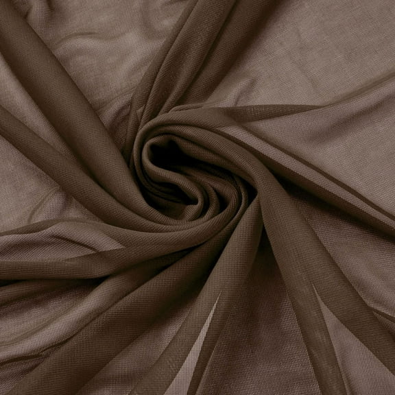 120" Wide Sheer Voile Chiffon Fabric By Yard Draping Drape Panel Wedding Dress", (Color: Brown)
