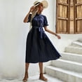 thumbnail image 5 of Sngxgn Women's Crew Neck Lounge Long Dress Elegant Long Sleeve Ribbed Bodycon Maxi Dresses(Blue,L), 5 of 9