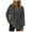 Dark Gray, variant on Kaprioy Womens Plus Size Hoodies Waffle Knit Long Sleeve Drawstring Button V Neck Casual Pullover Sweatshirt Essentials Hoodie Tops Dark Gray, XL