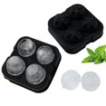 thumbnail image 1 of 2pcs Silicone Ice Cube Mold With Cover 4 Grids Diy Round Ice Cube Tray Mold Bar Ice Blocks Maker, 1 of 2