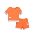 thumbnail image 2 of WEAIXIMIUNG Baby Boys' Letter Print Color Block Set | Summer Short Sleeve & Shorts Casual Outfit 9M, 2 of 8