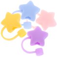 thumbnail image 3 of 4pcs Silicone Drinking Straw Caps Decorative Straw Tip Covers Reusable Drinking Straw End Plugs, 3 of 7
