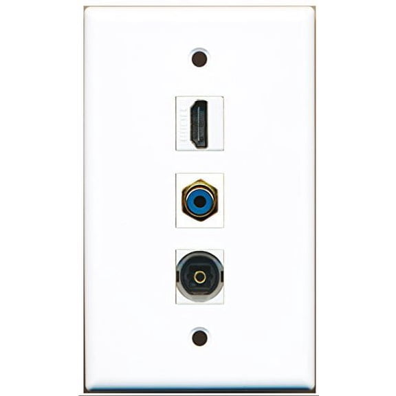 RiteAV - 1 Port HDMI and 1 Port RCA Blue and 1 Port Toslink Wall Plate