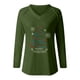 thumbnail image 5 of Pntutb Moda Mujer Causal Con Cuello En V Blusa Estampada Camiseta De Manga Larga Tops De Otoño Pntutb Pntutb-4077, 5 of 5