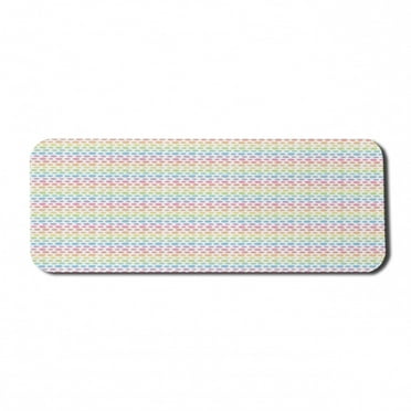 Abstract Computer Mouse Pad, Continuing Print of Colorful Pastel Tone Polka Dots on a Plain Background, Rectangle Non-Slip Rubber Mousepad Large, 31" x 12" Gaming Size, Multicolor, by Ambesonne