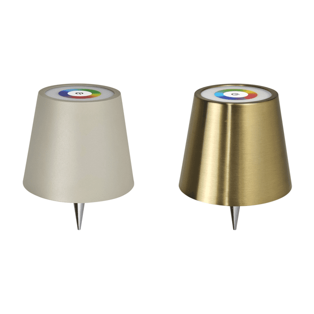 Lámpara Botella Inalámbrica Cálida Recargable Y Mesa LED Táctil RGB (beige)