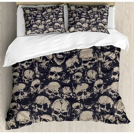 Ambesonne Skull Grunge Scary Sketchy Graveyard Death Evil Face