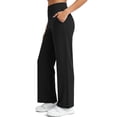 thumbnail image 2 of NELEUS Womens 29" Wide Leg Pants Athletic Yoga Stretch Loose Legging Casual Sweatpants with Pockets,Black,US Size S, 2 of 9