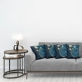 thumbnail image 3 of Ambesonne Floral Throw Pillow Cover 4 Pack, Swirled Flower Petals, 18", Petrol Blue Dark Blue, 3 of 5