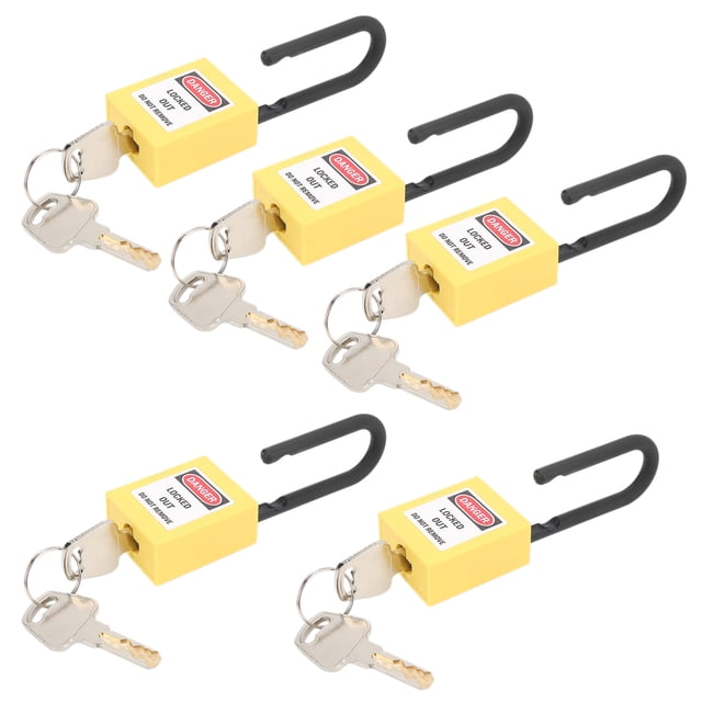 Lockout Lock, 38mm Nylon Engineered Security Padlock with Tagout Lock, Stop Using Warning Label and Writing Label, for Industrial Site, Suitable Factories