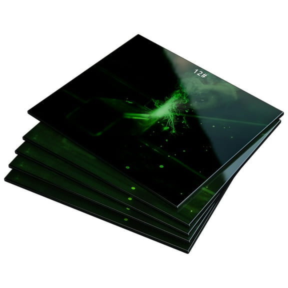 TRQWH 5pcs Welding Glass Lens Shade 12 Black Hardened Glass Lens 4.5" x 5.25" Welding Hood Darkening Filter