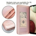 thumbnail image 3 of Case For Galaxy A12 Leather Flip Pouch Wallet Case Cover Folio [Kickstand] for Girls Women Phone Cases For Galaxy A12 Case - Rose Gold, 3 of 5