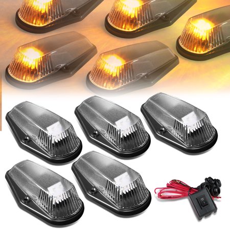 - For 80-96 Ford F150-F450 5 X LED Cab Roof Top Lights + Wiring Harness + Switch (Black Housing Yellow Lens) 92 93 94 95