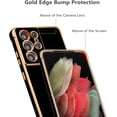 thumbnail image 3 of for Samsung Galaxy S21 Ultra Case Luxury Plating Case Cover Slim Lightweight Glossy Bling Phone Case Soft TPU Shockproof Bumper Case Electroplated Case,Black, 3 of 6